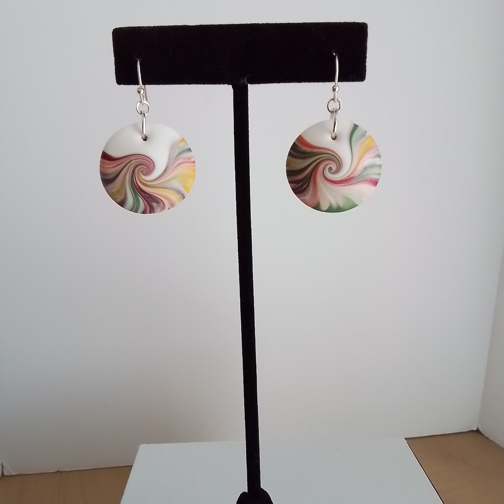 Polymer multicolor earrings - Picture 7 of 8